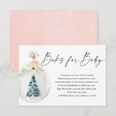 Roze kerstboomboeken voor gouden meisjes voor baby informatiekaartje (Voorkant / Achterkant)