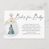 Roze kerstboomboeken voor gouden meisjes voor baby informatiekaartje (Voorkant)