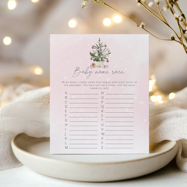 Roze kerstboomboom baby naam race game (Creator heeft geüpload)