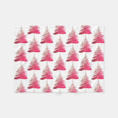  roze kerstboomgaard fleece deken (Voorkant (Horizontaal))