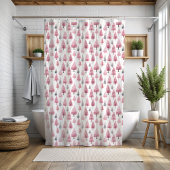 Roze kerstboomgordijn douchegordijn
