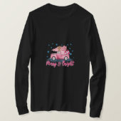 Roze kerstboomkerkwiek en helder roze vrachtwagen  t-shirt (Design voorkant)