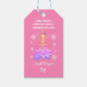 Roze Kerstboomkoek Sneeuwvlok Promo QR-code Cadeaulabel (Voorkant)