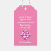 Roze Kerstboomkoek Sneeuwvlok Promo QR-code Cadeaulabel (Achterkant)