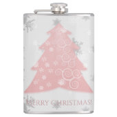 Roze kerstboomkolf heupfles (Voorkant)