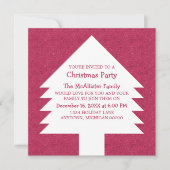 Roze kerstboomkoorts uitgenodigd kaart (Voorkant)