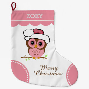 Roze kerstboomkorren grote kerstsok
