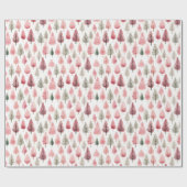 Roze kerstboompapier cadeaupapier (Vlak)