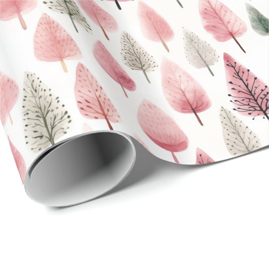 Roze kerstboompapier cadeaupapier (Rol Hoek)