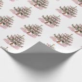 Roze kerstboompapier cadeaupapier (Hoek)