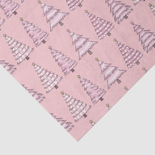 Roze kerstboompapier tissuepapier (Detail)