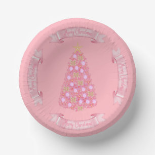 Roze kerstboompapieren Bowl Papieren Kommen