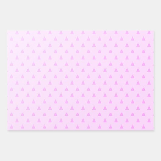  roze kerstboompatroon inpakpapier vel (Voorkant 2)