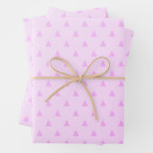  roze kerstboompatroon inpakpapier vel (In situ)