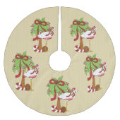 Roze kerstboomrok met flamingo kerstboom rok (Voorkant)