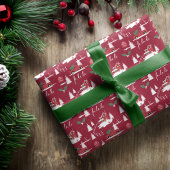 Roze kerstboomschilfers Boerderij Inpakpapier Vel