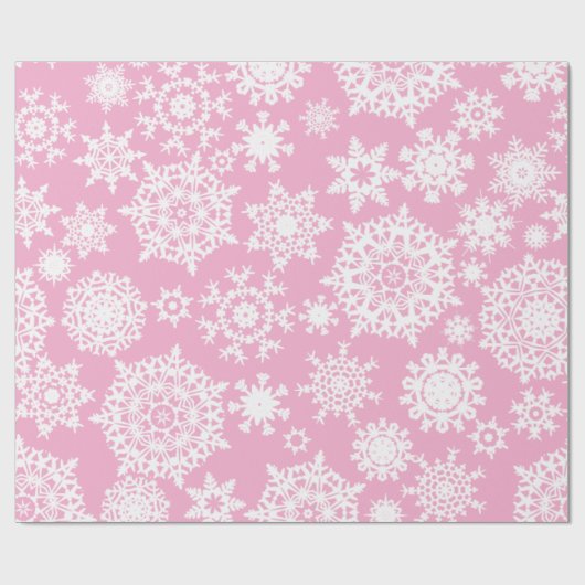 Roze kerstboomschilfers Patroon voor het verpakken Cadeaupapier (Vlak)