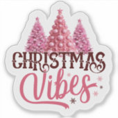 Roze kerstboomsticker sticker (Voorkant)