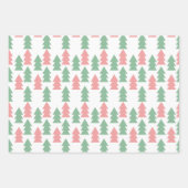 Roze kerstboomstrips en Stippen siervoorwerpen Inpakpapier Vel (Voorkant 2)