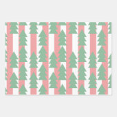 Roze kerstboomstrips en Stippen siervoorwerpen Inpakpapier Vel (Voorkant)