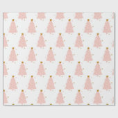 Roze kerstboomverlooppapier cadeaupapier (Vlak)