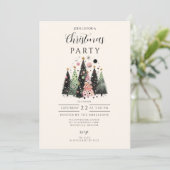 Roze Kerstbos Kaart (Staand voorkant)