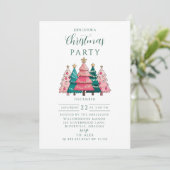 Roze Kerstbos Kaart (Staand voorkant)