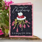 Roze Kerstcactus Sneeuwrijke Plant Liefhebbers Tui Feestdagen Kaart