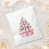 Roze Kerstcadeau Baby shower Bedankzakje (Geknipt)