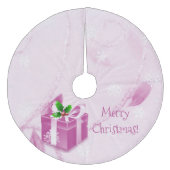 Roze Kerstcadeau Boomrok Fleece Kerstboom Rok (Voorkant)