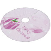 Roze Kerstcadeau Boomrok Fleece Kerstboom Rok (Gekanteld)