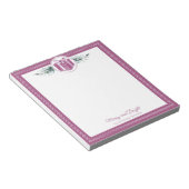 Roze kerstcadeau gepersonaliseerd notitieblok (Schuin)