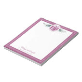 Roze kerstcadeau gepersonaliseerd notitieblok (Linkerzijde)
