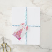 Roze kerstcadeau-Label Cadeaulabel (Met Touw)