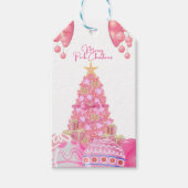 Roze kerstcadeau-Label Cadeaulabel (Voorkant)