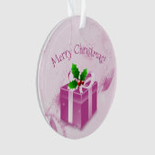 Roze kerstcadeau-Ornament Ornament (voorkant)