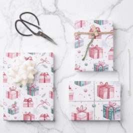 Roze Kerstcadeau  Pakketten Inpakpapier Vel
