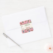 Roze kerstcadeau Sticker van Santa (Envelop)