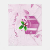 Roze kerstcadeaubon fleece deken (Voorkant)