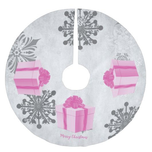 Roze kerstcadeauboom kerstboom rok (Voorkant)