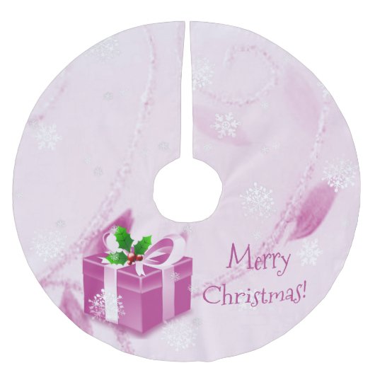 Roze kerstcadeauboom kerstboom rok (Voorkant)