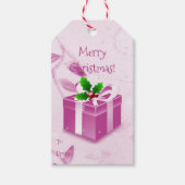 Roze kerstcadeaudoos Cadeaus Label Cadeaulabel (Voorkant)