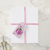 Roze kerstcadeaudoos Cadeaus Label Cadeaulabel (Met Touw)