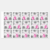 Roze kerstcadeauetiketten voor feestdagen labels (Vel)