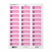 Roze kerstcadeaulabel etiket (Full Sheet)
