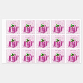 Roze kerstcadeaulabel labels (Vel)