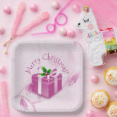 Roze kerstcadeaupapier Bord (Feest)