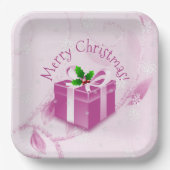 Roze kerstcadeaupapier Bord (Voorkant)