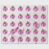 Roze kerstcadeaupapier cadeaupapier (Vlak)