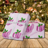 Roze kerstcadeaupapier cadeaupapier